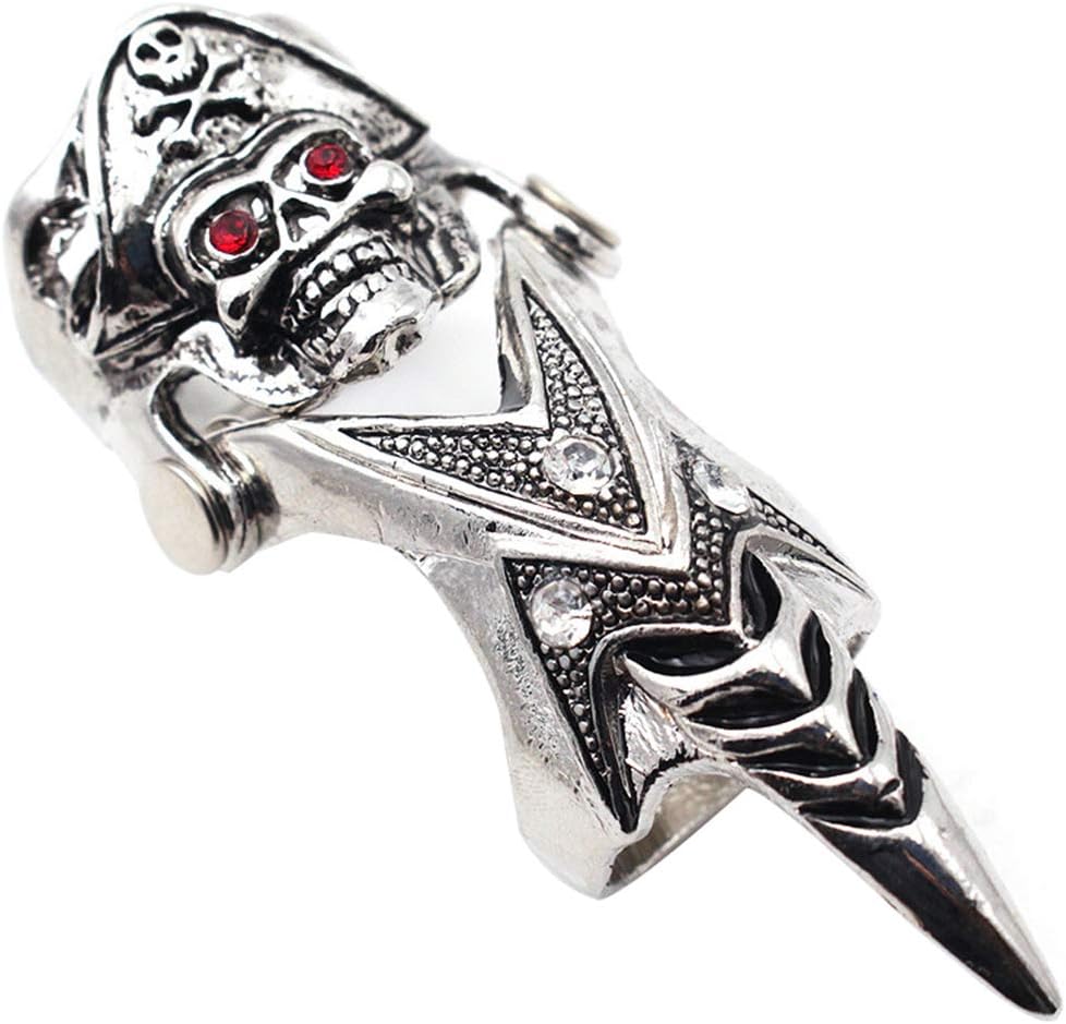 EXCOW Men's Armor Knuckle Joint Full Finger Double Rings Punk Rock Gothic Cosplay Accessories Jewelry
