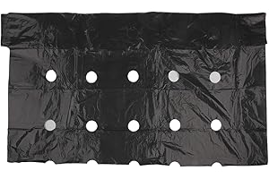 HogarTech Perforated PE Mulch Film for Vegetable Gardens – 10m x 0.95m Black Ground Cover with 40mm Pre-Cut Planting Holes, W