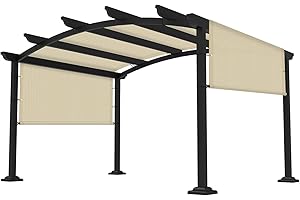 FLORALEAF 8'×12' Pergola Shade Cover Universal Replacement Canopy for Outdoor Patio Porch Backyard Gazebo with Grommets Weighted Rods
