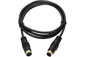 MECCANIXITY S Video Cable 3.3ft, Mini DIN 4 Pin S-Video Cable Male to Female Gold Plated Connector Transfer for TV Receiver M