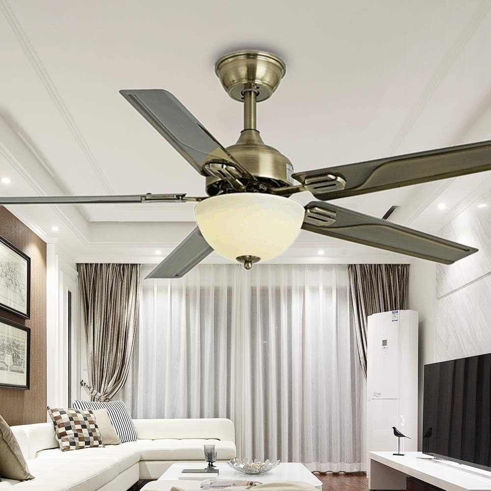 Le Fan Stainless Steel Simple European Restaurant 52 Inch Ceiling