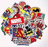 Superheroes Assorted Stickers Set of 50 Various Superhero Characters and Logos