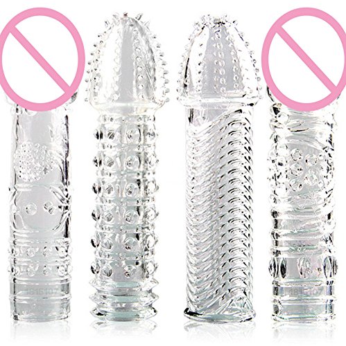 1 pce New Hot Reusable Full Cover Penis Sleeve Ring Delay Impotence Erection Condoms for Sex Adult Men