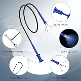 Housolution 28in Grabber Tool with LED Light Bendable Four-Claw Reacher Blue view 3