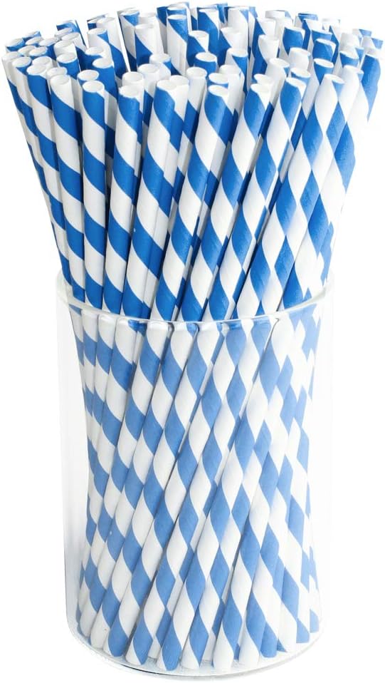 Christmas Party Supplies Paper Drink Straws Biodegradable - 100 Pcs for Gender Reveal Party Supplies, Christmas Decorations Bulk Straws for Party, Birthday, Wedding,Bridal,Baby Shower,DIY Idea