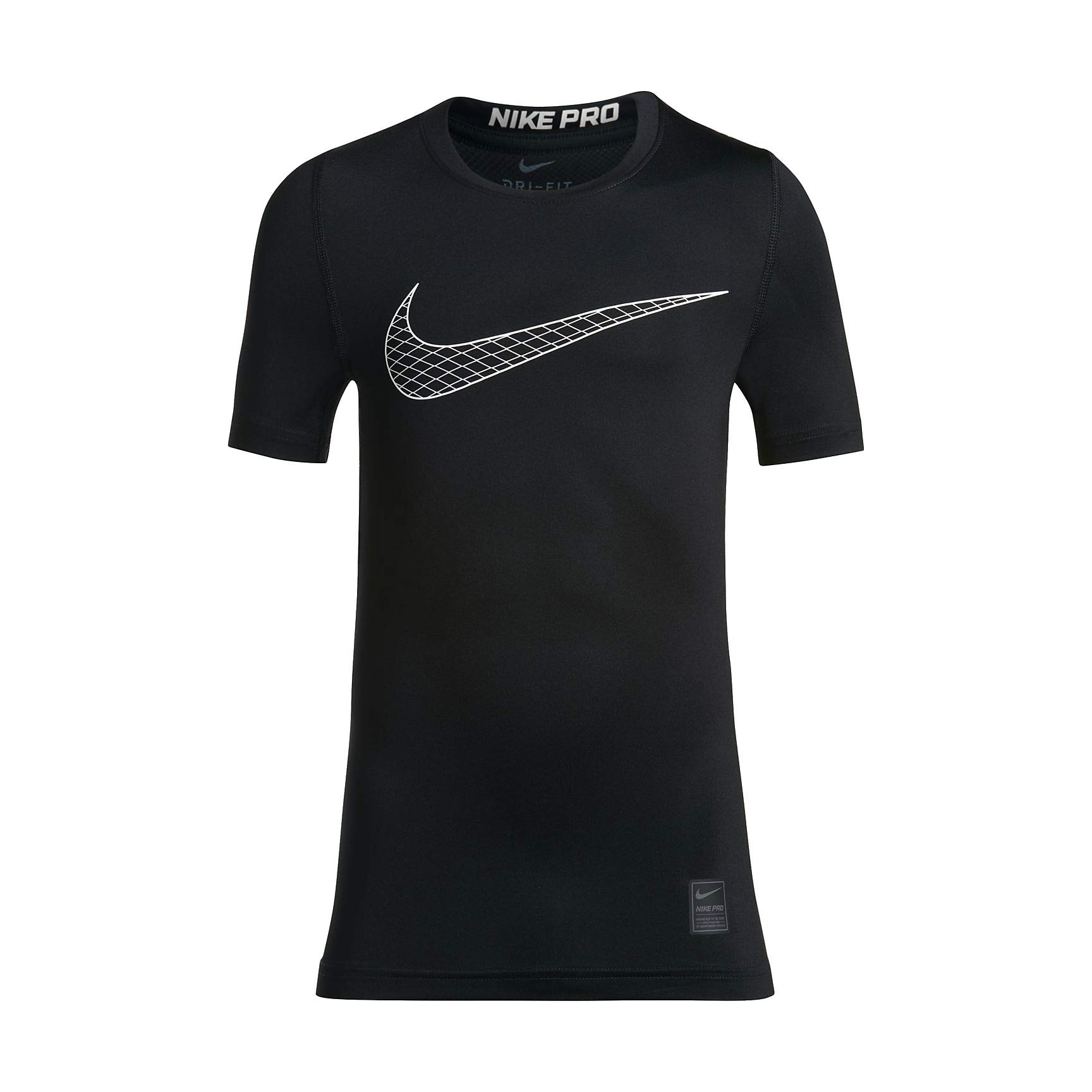Nike Boys Pro Short Sleeve Top - Black/White, X-Small