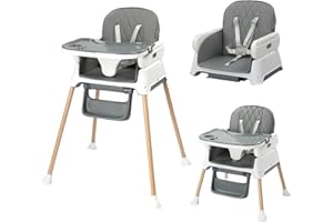 JOYMOR 5 in 1 Baby High Chair for Babies and Toddlers, Portable Highchair Fold Compact, ConvertibleBaby Feeding Chair Booster