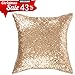 Kevin Textile New Year Decorative Euro Throw Pillow Cover Sham Solid Luxurious Sequin Throw Pillow Cover Sham,18