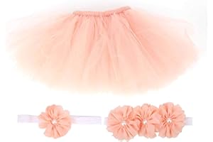 HEEPDD Newborn Photography Outfits Girl, Newborn Photo Prop Set Fluffy Tulle Skirt for Baby Girl Photography, 0-12 Month Newb