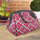 Fit & Fresh Charlotte Insulated Lunch Bag for Women, Pink Aqua Dot Tile