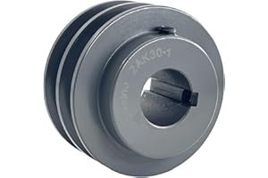 Saelno 2AK30-1 Double Groove V Belt Pulley 1 inch bore 3.05" OD,V Belt Sheaves Cast Iron for A AX 3L 4L V-Belts,2AK301 Pulley