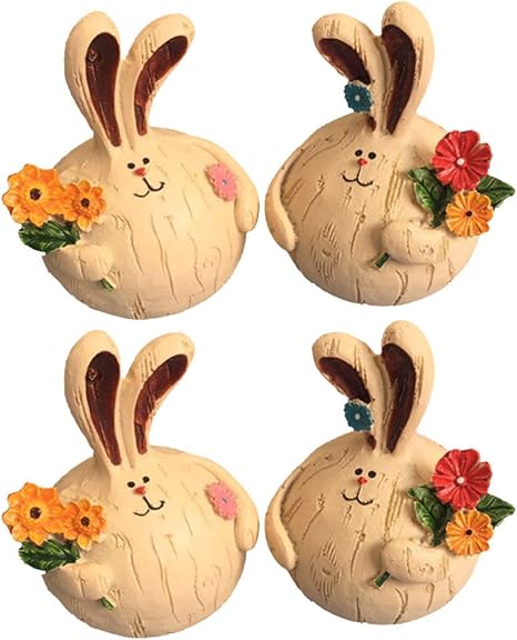 Amazon イースターパーティーの装飾2ペアのウサギバニー置物staute車のダッシュボードの装飾デスクトップ飾りギフト 置物 オブジェ オンライン通販