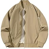 Arcxslabm Men's Bomber Jacket Lightweight Casual Fashion Windbreaker Zip Up Coat for Men