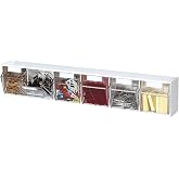 Deflecto Interlocking Tilt Bin, 6 Bin Unit, Clear and White, 23-5/8&rdquo; x 4-1/2&rdquo; x 3-5/8&rdquo; (20603OP)