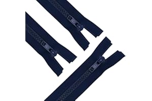 ANPURZII 3PCS #5 29 Inch Deep Navy Blue Separating Jacket Zippers For Sewing Coats, Molded Plastic Bulk Zippers(DeepNavyBlue 