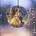 Thomas Kinkade Disney Dancing in The Moonlight Beauty and The Beast 3.5” Starfire Prints Hanging Glass Print Accessory