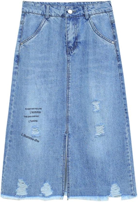 loose denim skirt