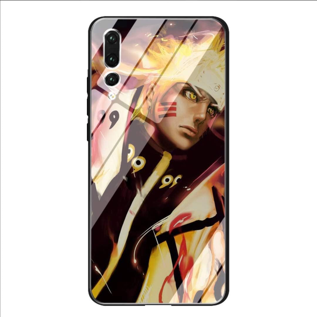 YAOYANG LY-7 Anime Naruto Shippuden Designed for Huawei P20 Lite Tempered Glass TPU Dust-Proof Abrasion Resistance impact Resistance Protective Case