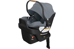 UPPAbaby Aria V2 Lightweight Infant Car Seat - Just Under 6 lbs - Base with Load Leg + Infant Insert + All-Weather FootCover Included - Direct Stroller Attachment - Callum (Stone Blue)