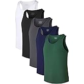 COLORFULLEAF Men's Bamboo Rayon Undershirts Tank Tops Men Crew Neck Stretchy Tank Shirts Pack(1 or 3)