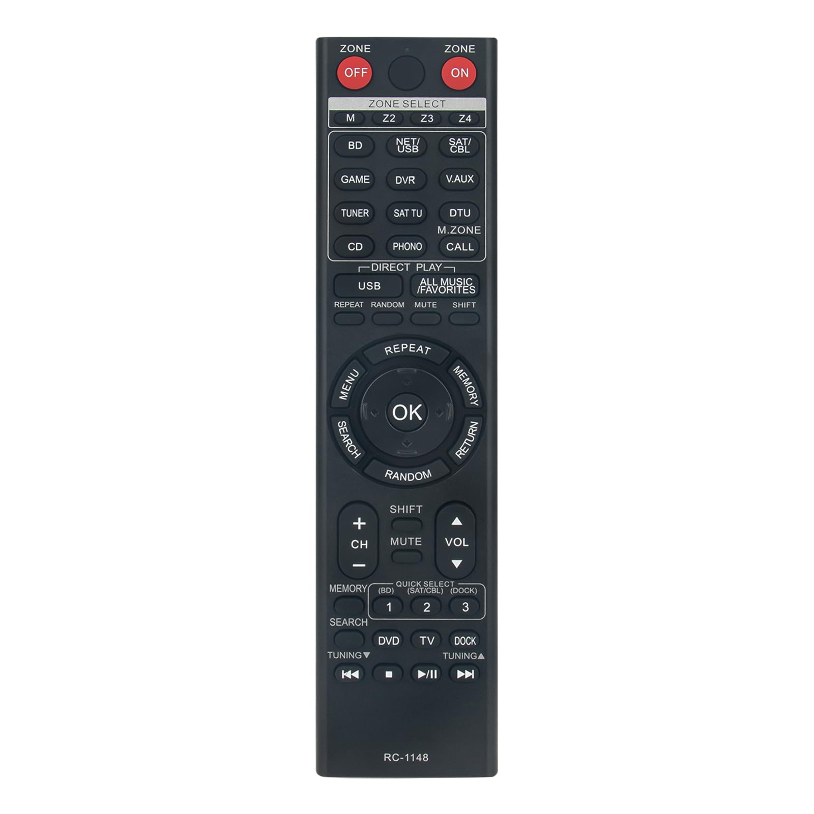 New RC-1148 Remote Control Replacement - VINABTY RC1148 Replace Remote Control fit for DENON AV Receiver RC 1148 AVR-3311CI AVR3311CI AVR-4311CI AVR4311CI AVR-3311 AVR-4311 AVR-A100 Remote Controller