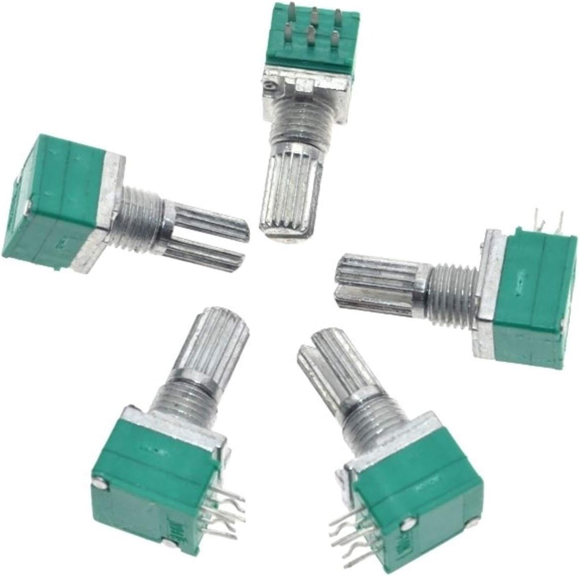 Potentiometer 10PCS B10K RK097G Audio Amplifier Sealed Dual Potentiometer 15mm Shaft 6pins Buy