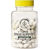 Beekeeper's Naturals All Natural Sinus Support for Adults, Seasonal Nasal Care Relief with Propolis, Quercetin, Bromelain, Nettle Leaf, & Vegan Capsule, Blocks or Suppresses Histamine, 60 ct