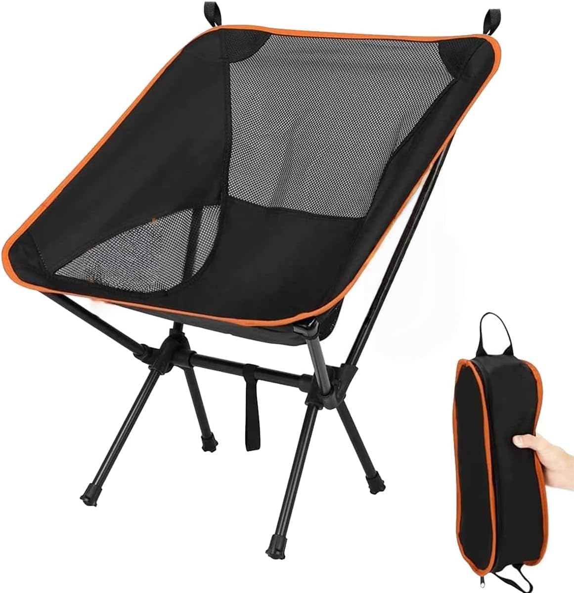 Nestling Portable Ultralight Folding Chair Camping Chair for Outdoor, Camping, Picnic, Fishing, Hiking and More (Orange)