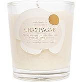 Rewined-Champagne Scented Candles (10oz)- Notes of Peony, Bergamot, Peach Blossom, and Brioche, Nontoxic Candles