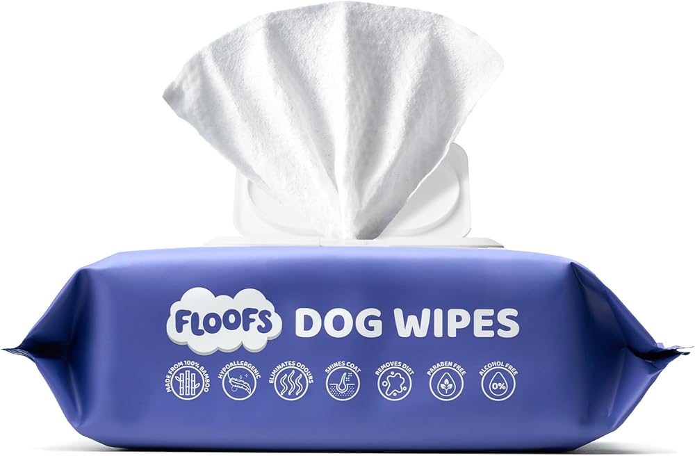 Floofs Bamboo Dog Wipes 100 Count 15x20cm 50gsm Hypoallergenic