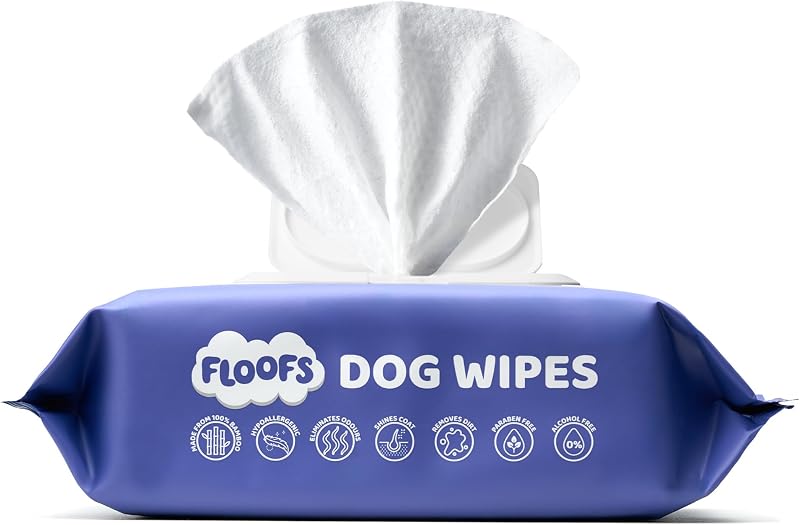 Floofs Bamboo Dog Wipes 100 Count 15x20cm 50gsm Hypoallergenic