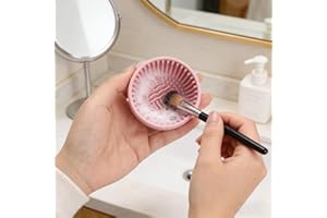 Silicone Makeup Brush Cleaner Bowl – Portable Cosmetic Brush Scrubber Mat & Washing Tool – Textured Cleaning Cup for Face & E