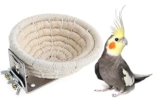 HAPPINESS APPLY HERE Rope Bird Breeding Nest Bed for Budgie Parakeet Cockatiel Parakeet Conure Canary Finch Lovebird and Small Parrot Cage Hatching Nesting Box