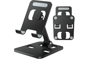 Anifrim Phone Stand for Desk, Dual Folding Cell Phone Holder Stand, Fully Adjustable Portable Mobile Phone Holder for iPhone 