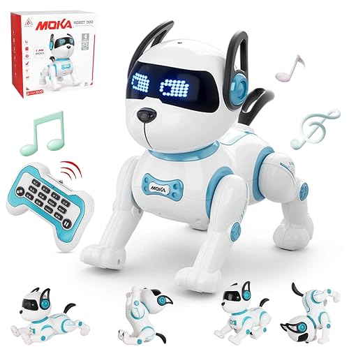 Jiakora Remote Control Robot Dog Toy for Kids, Interactive, 17 Functions, Programmable Smart Walking Puppy, Intelligent Dancing, Gift for Girls 3-12 Years