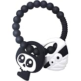 BIGSPINACH Mummy Teether and Cute Grim Reaper Ring Teether Halloween Activities Designed with a Bumpy Ring for Soothing and Ease of Grabbing