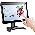 Eyoyo 10 Inch Touchscreen Monitor, Raspi Touch Screen, Small VGA AV HDMI Monitor, Portable IPS Display for CCTV DVD PC Laptop POS Systems with Speakers