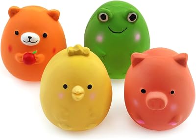 CHIWAVA 4Pcs 2.4 Squeak Latex Puppy Toy Assorted Color Small Dog