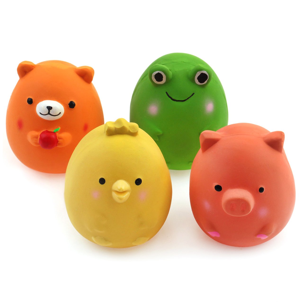 CHIWAVA 4PCS 2.4'' Squeak Latex Puppy Toy Funny Animal Sets Pet Interactive Play for Small Dog Assorted Color โ image 1