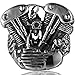 HooAMI Men's Stainless Steel Motorcycle Engine Biker Ring Black Silver,Size 12