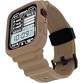 Elkson Designed for Apple Watch Series SE3 9/8/7/6/5/4 [45/44mm], Quattro Pro Series Rugged Military Grade Protective Bumper Case with Strap Bands for iWatch