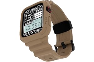 Elkson Designed for Apple Watch Series SE3 9/8/7/6/5/4 [45/44mm], Quattro Pro Series Rugged Military Grade Protective Bumper Case with Strap Bands for iWatch