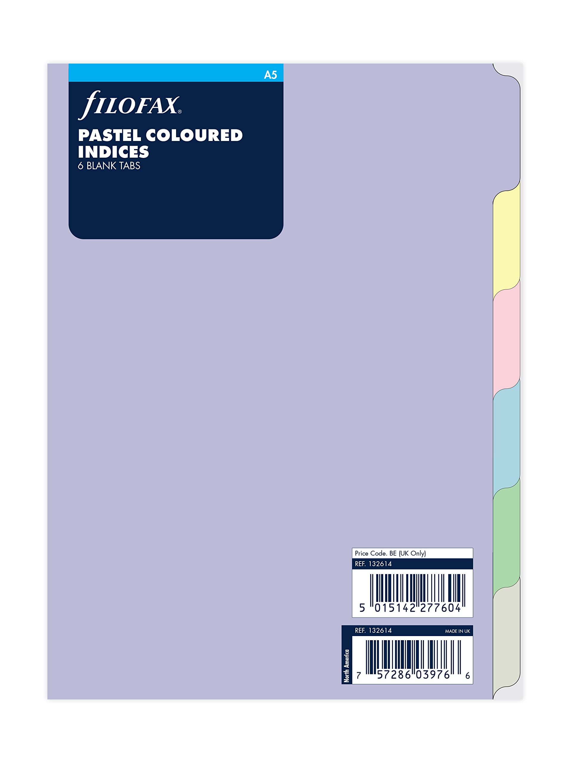 A5 Pastel 6 blank tabs index — image 1
