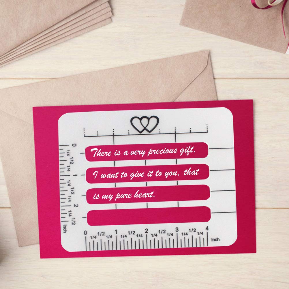 mifengda 4Pcs 4 Style Envelope Addressing Guide Stencil Templates Lettering and Envelope Addressing Guide Fits a Wide Range of Stationery and Envelopes Thank You Card Mother\'s Day