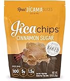 JicaChips Jicama Chips, Cinnamon Sugar, 8 Pack, BAKED, 100 calories, Gluten Free