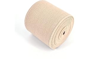EQARP 1 Roll Flat Elastic Cord 1.5-Inch Wide by 3-Yard Double-Side Twill Elastic Band(#15 Khaki)