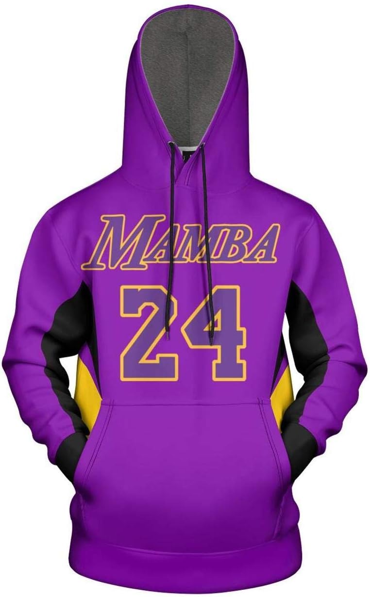 Men's Full Print Hoodies American Basketball Number 24 Athletic Space Cotton Sweatshirt Sweater Pullover Sportswear