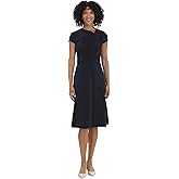 Maggy London Women's Dresses Cap Sleeve Asymmetric Draped Dress Officewear Wear to Party