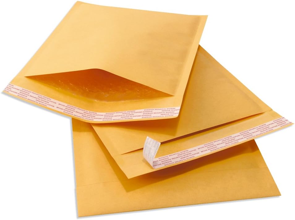 UPACK Kraft Mailer Self Sealing Bubble Envelops #0, 250 Piece