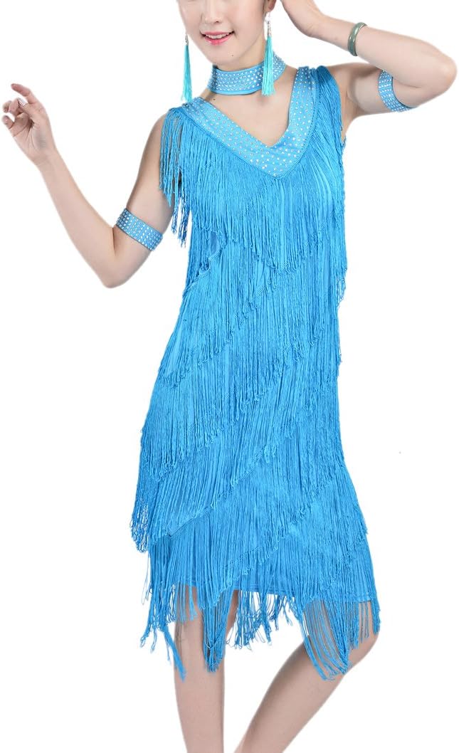 whitewed 20's Great Gatsby Style Beaded Vintage Halloween Party Clothes Dresses